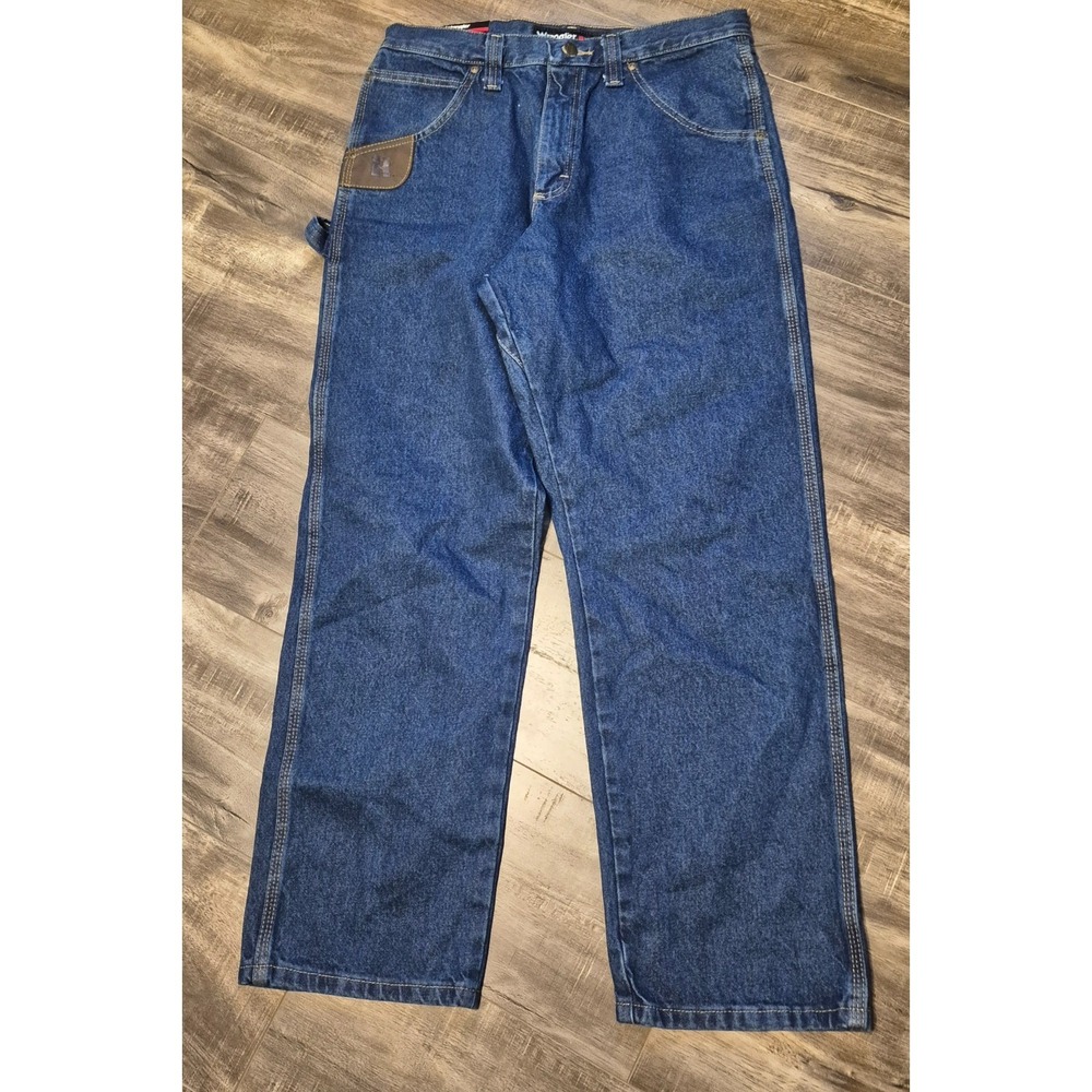 Wrangler Riggs Work Jeans Mens 32x30 Blue Workhorse Carpenter Relaxed Fit NEW